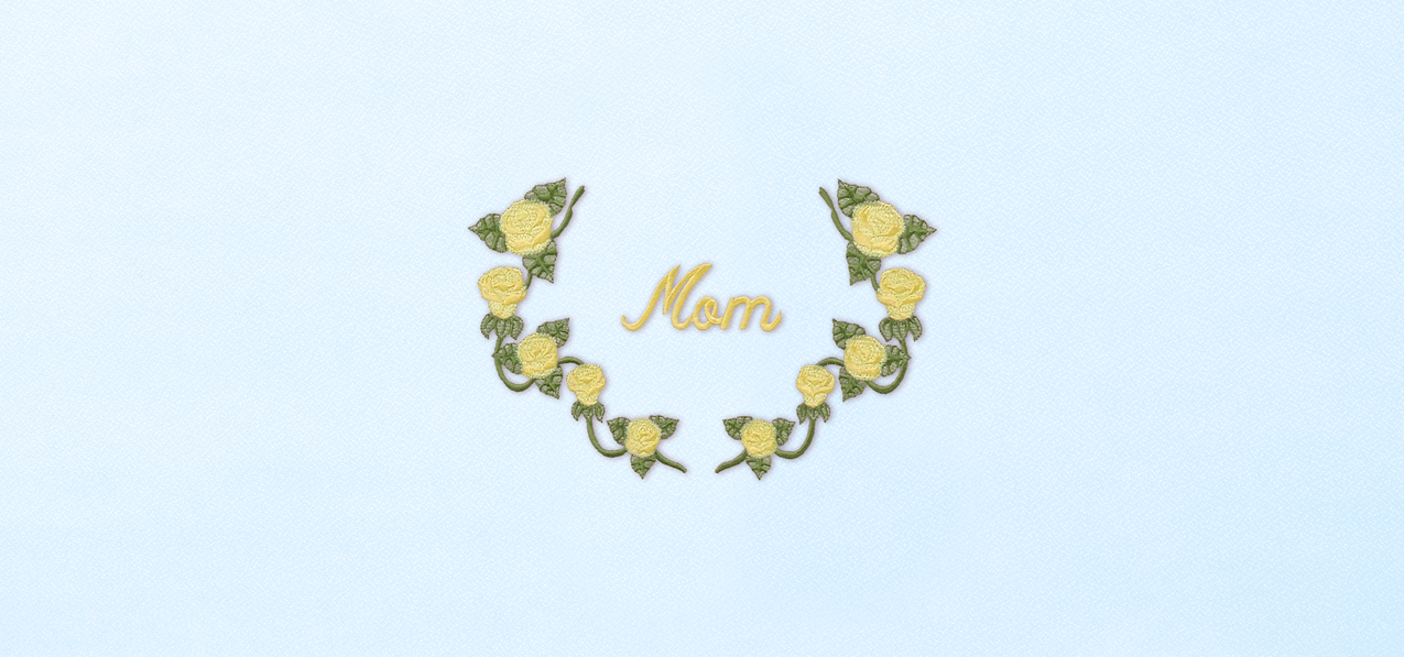 P 504 YE BL Mom Wreath Yellow Blue Faux